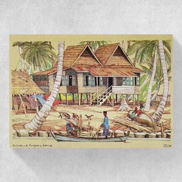 Hand Drawn Malaysian Greeting Card - Kampong House - Picture 8 of 11